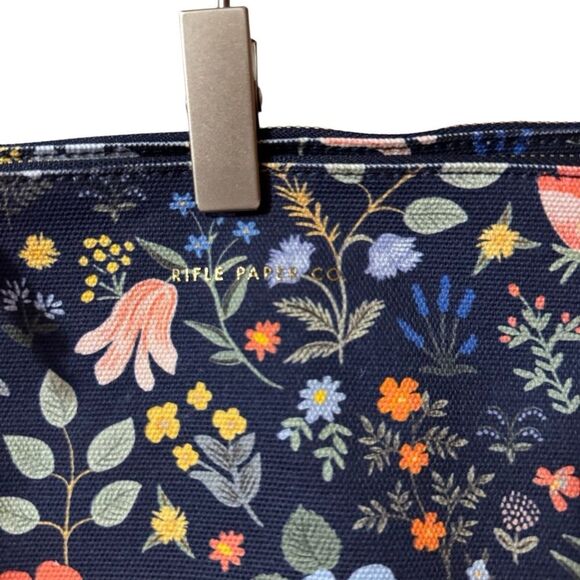 NWOT- Rifle Paper Co.- Bramble Zippered Pouch Set Navy Floral Pouch Duo - Picture 4 of 10